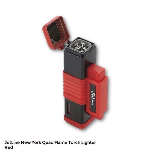 JetLine New York Quad Flame Torch Lighter Red